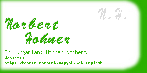 norbert hohner business card
